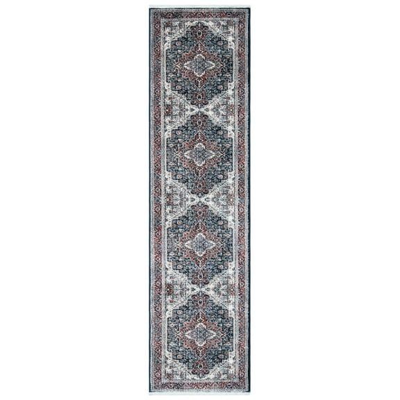 SAFAVIEH Herat Herleva Oriental Runner Rug, Navy/Red, 2' x 8'