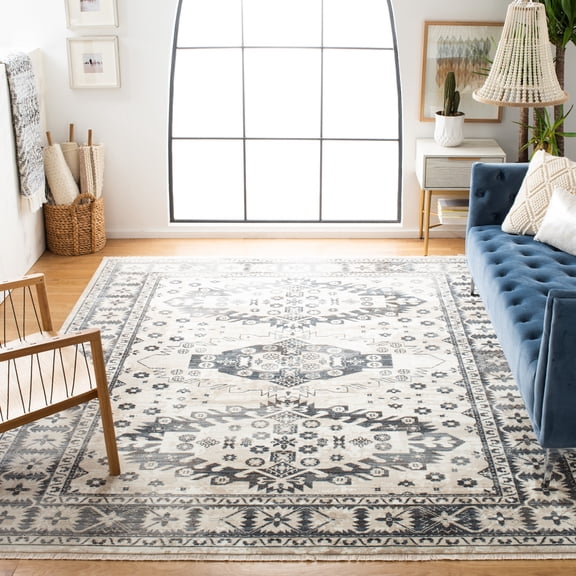 Safavieh Herat Maralyn Oriental Area Rug, Ivory/Gray, 6'7" x 6'7" Square