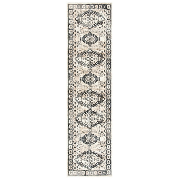 SAFAVIEH Herat Maralyn Oriental Runner Rug, Ivory/Grey, 2' x 8'