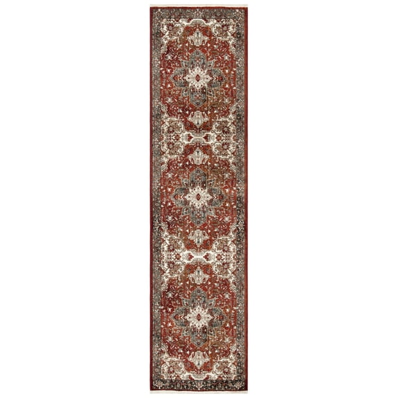SAFAVIEH Herat Myrtle Oriental Runner Rug, Red/Ivory, 3' x 10'