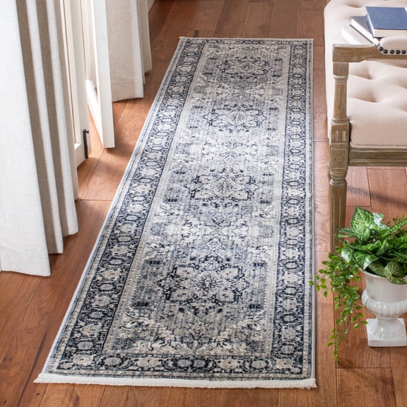Safavieh Herat Rozen Oriental Runner Rug, Navy/Ivory, 2' x 8'