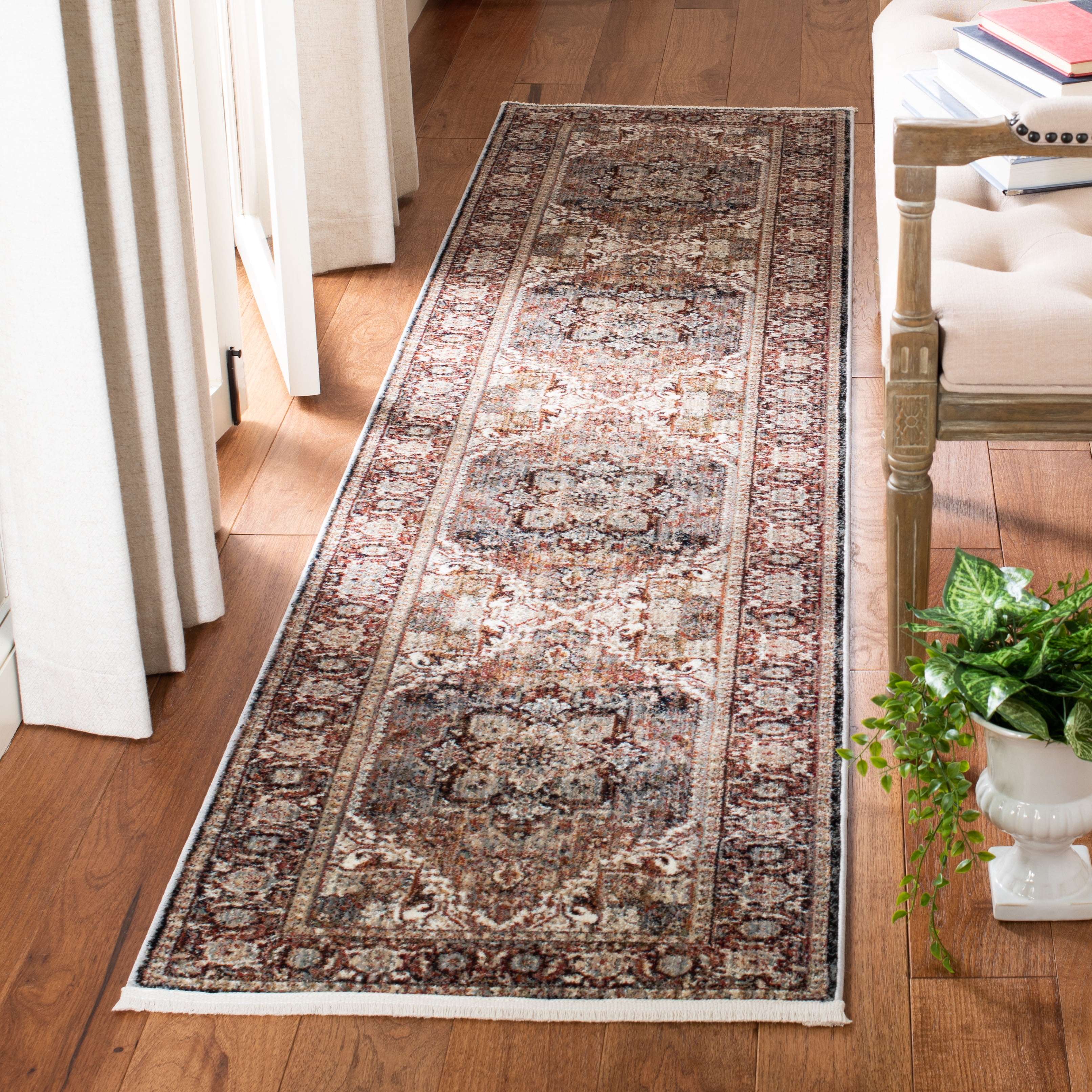Safavieh Herat Rozen Oriental Runner Rug, Red/Ivory, 3' x 10'