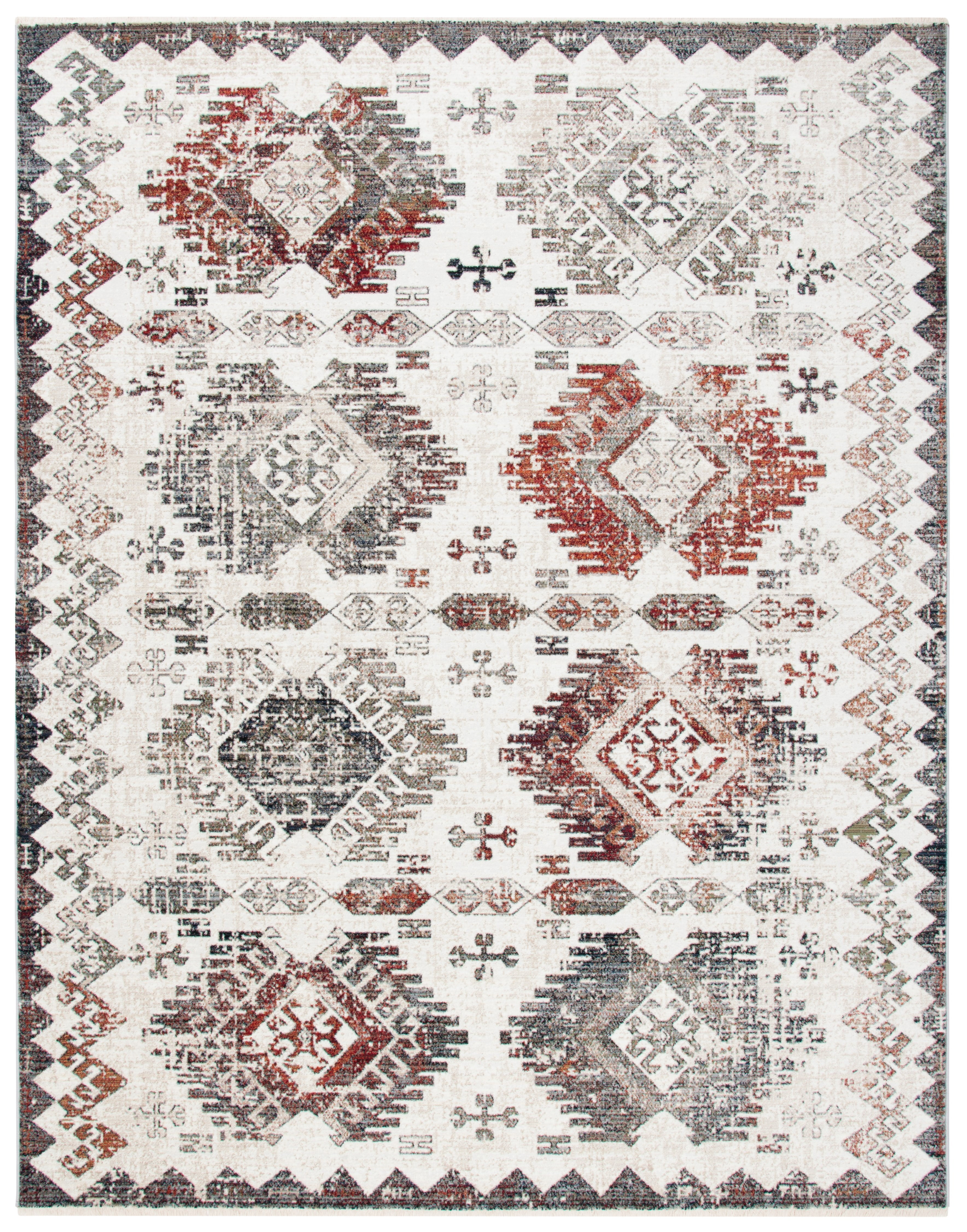 Gray Medallion 8' x 10' Hand-Knotted Synthetic Area Rug