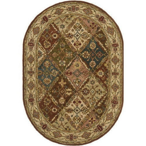 SAFAVIEH Heritage Abbey Oriental Wool Area Rug, Beige, 4'6" x 6'6" Oval