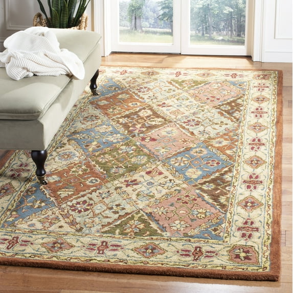 SAFAVIEH Heritage Abbey Traditional Wool Area Rug, Beige, 3' x 5'