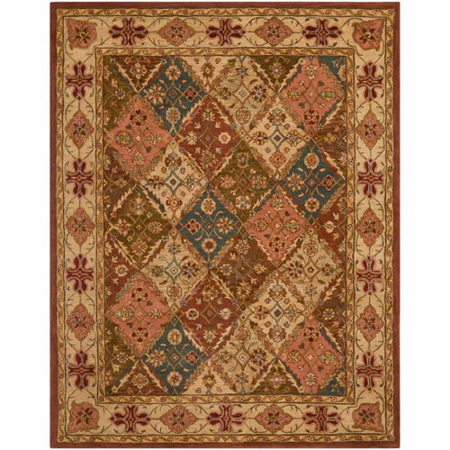 Beige Rectangular Handmade Wool Tufted Area Rug