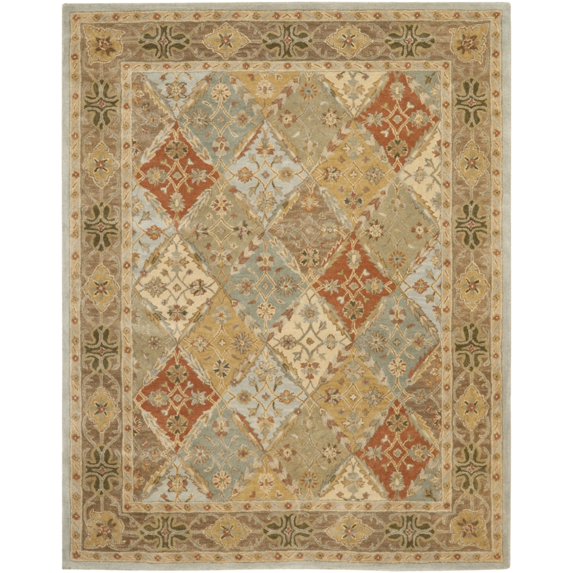 SAFAVIEH Heritage Abbey Traditional Wool Area Rug, Light Blue/Light Brown, 8'3" x 11'
