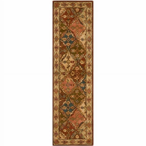 SAFAVIEH Heritage Abbey Traditional Wool Runner Rug, Beige, 2'3" x 12'