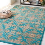 Safavieh Heritage Adams Damask Wool Area Rug, Turquoise/Multi, 3' x 5'