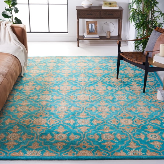 Safavieh Heritage Adams Damask Wool Area Rug, Turquoise/Multi, 8' x 10'