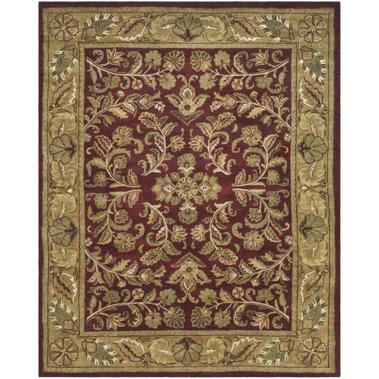Heritage Hand-Tufted Wool Rectangular Rug in Luscious Red