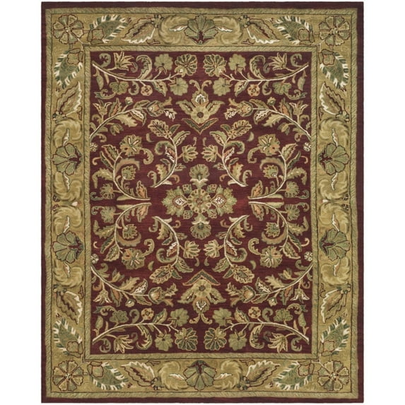 SAFAVIEH Heritage Ainsley Traditional Wool Area Rug, Red/Gold, 7'6" x 9'6"