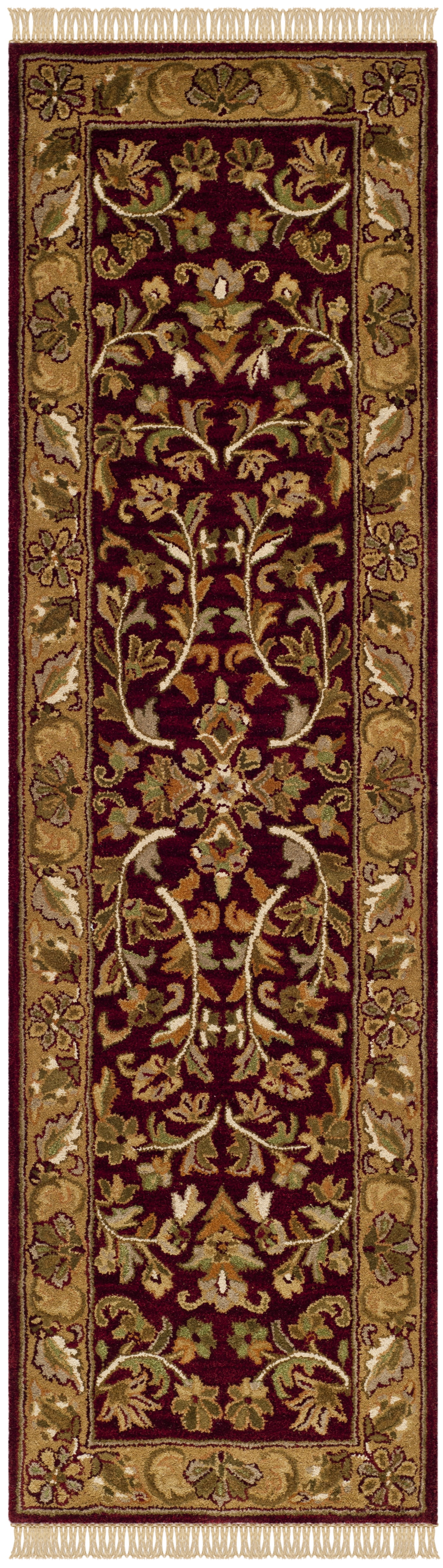SAFAVIEH Heritage Ainsley Traditional Wool Runner Rug, Red/Gold, 2'3" x 12'