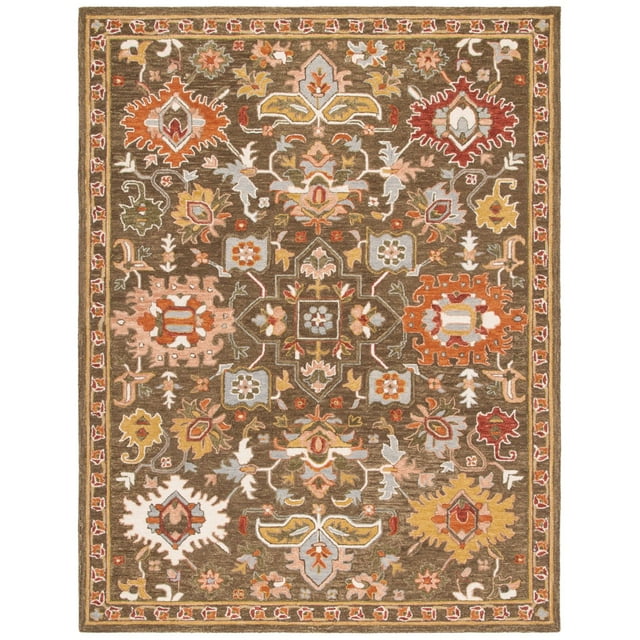 SAFAVIEH Heritage Alys Tribal Area Rug, Brown/Green, 5' x 8'