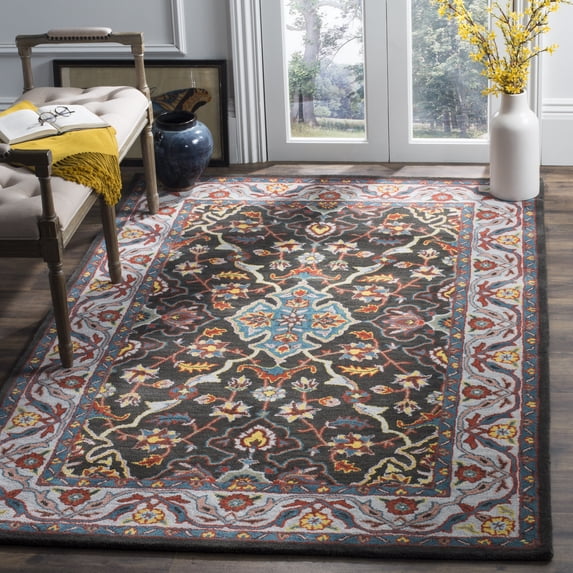 Safavieh Heritage Ambrose Oriental Wool Area Rug, Charcoal/Ivory, 6' x 9'