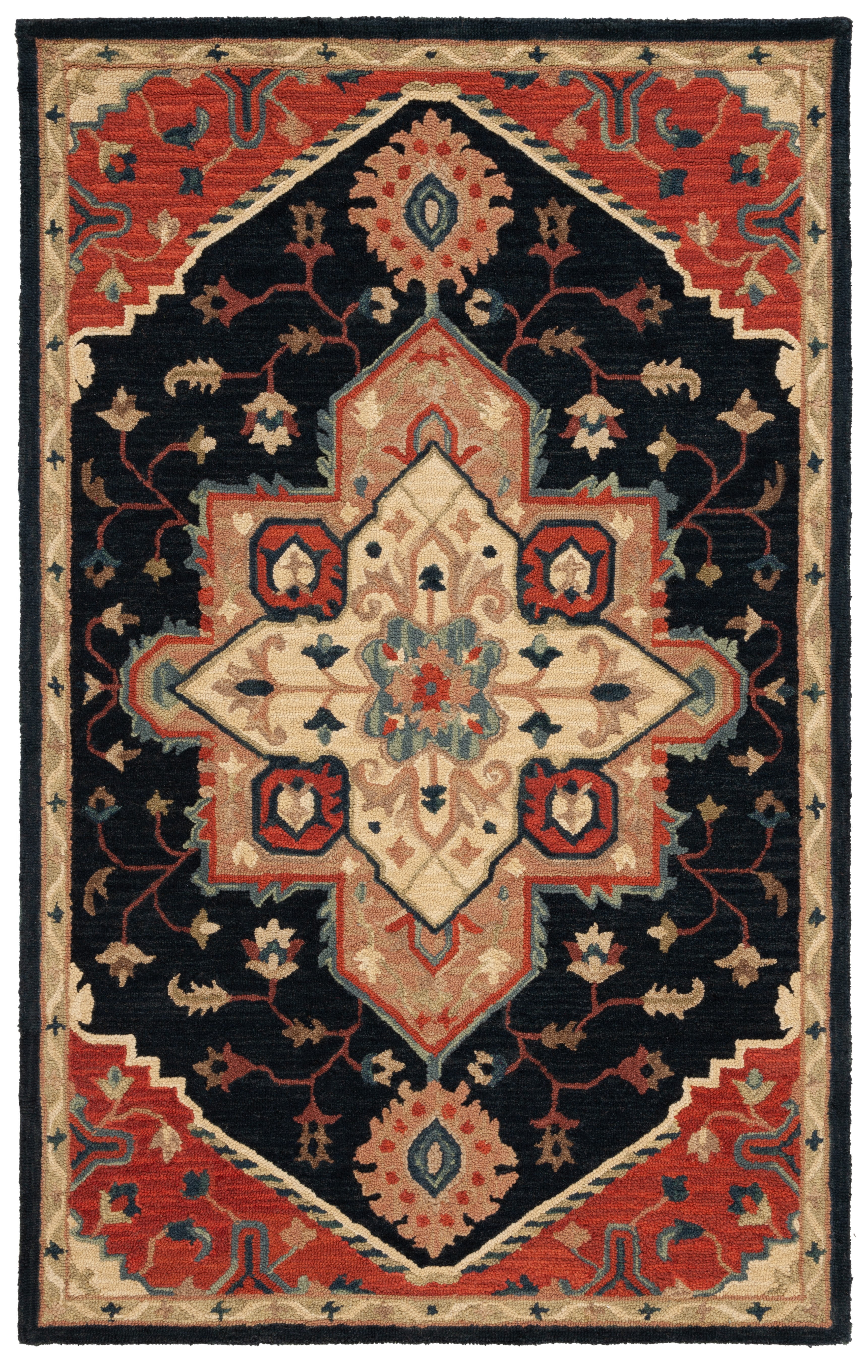 Handmade Red Wool Tufted Rectangular Area Rug 3' x 5'