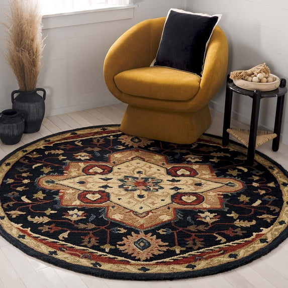 Safavieh Heritage Amrita Medallion Area Rug, Navy/Red, 6' x 6' Round