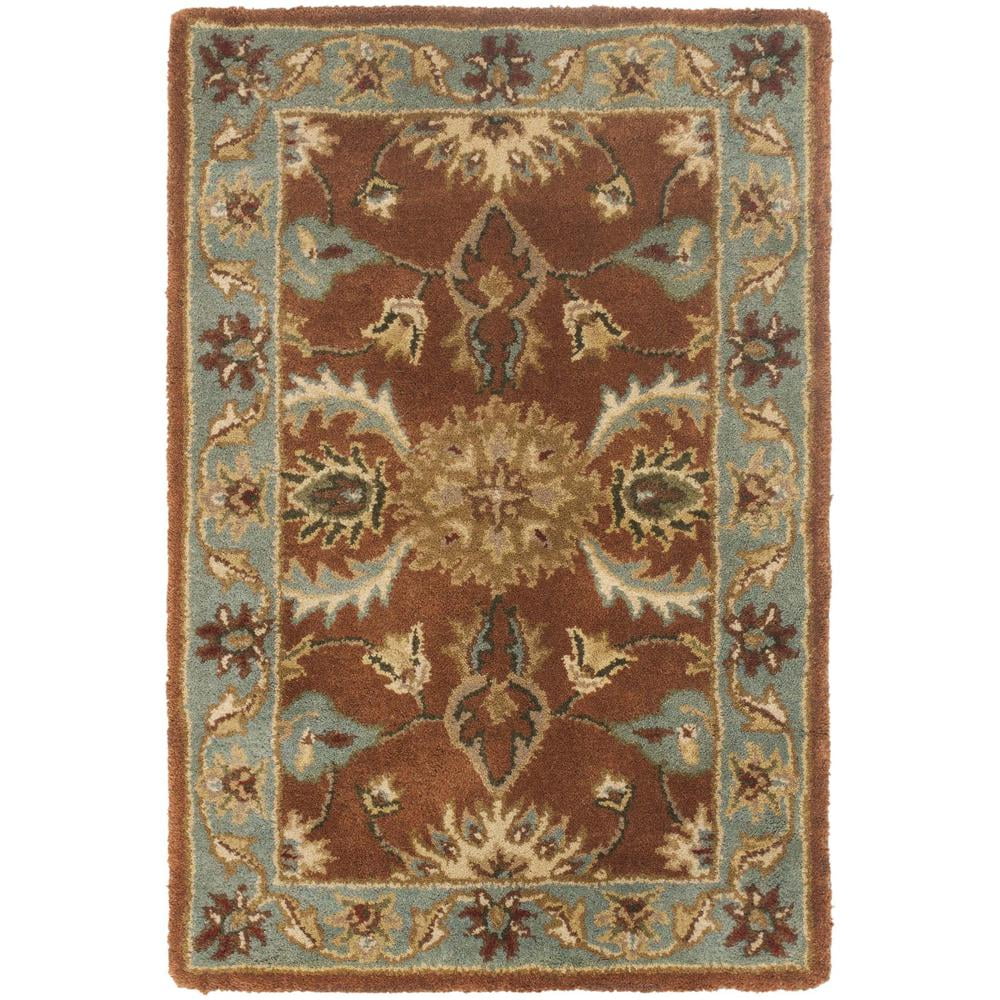 Elegant Heritage Hand-Tufted Wool Rectangular Rug in Blue