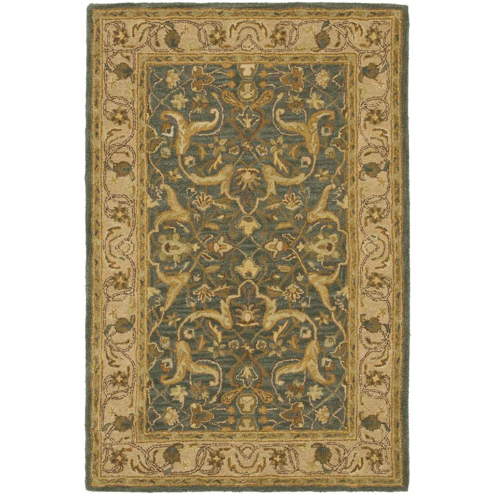 Heritage Blue and Beige Hand-Tufted Wool 4' x 6' Area Rug