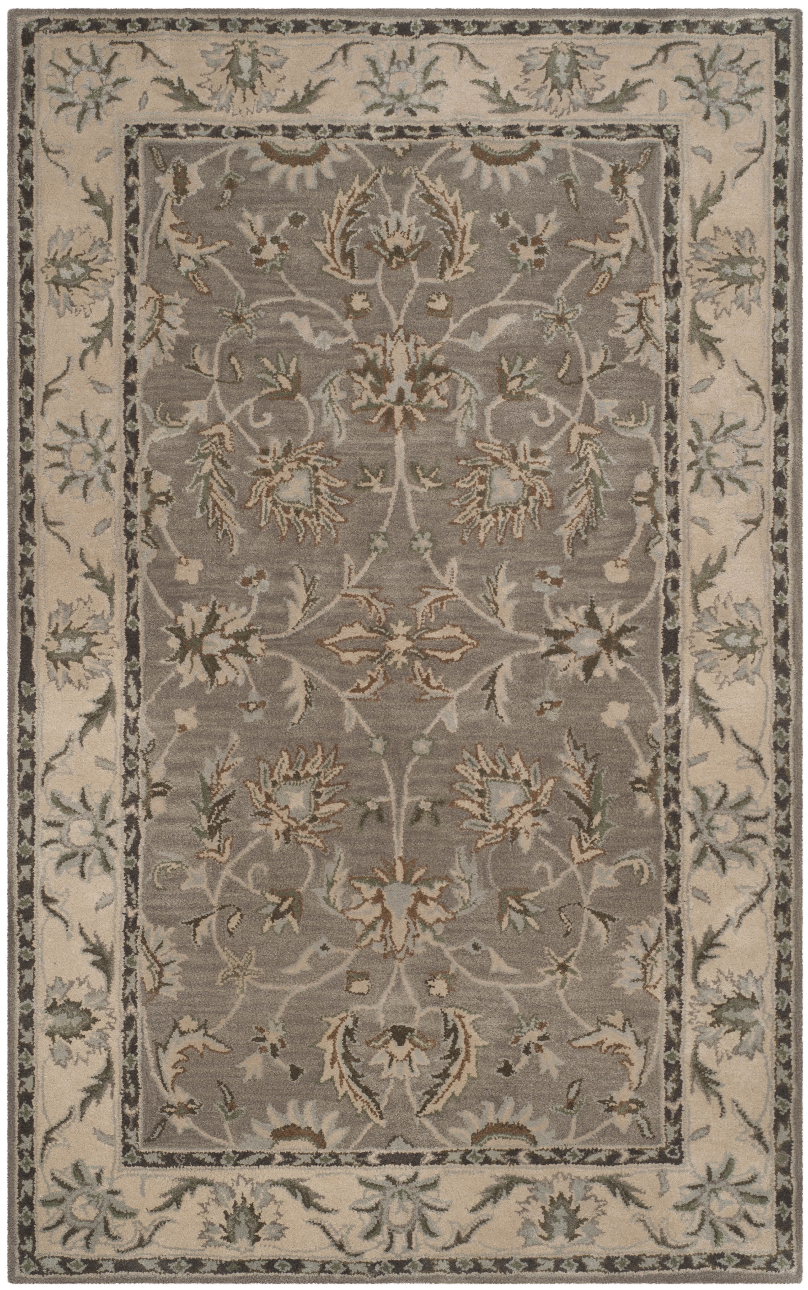 Gray and Beige Hand-Tufted Wool 4' x 6' Area Rug