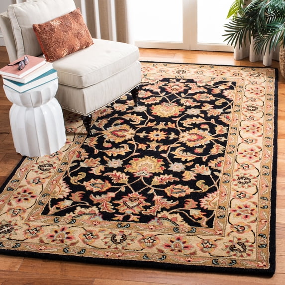 SAFAVIEH Heritage Augustine Traditional Wool Area Rug, Black/Gold, 11' x 17'