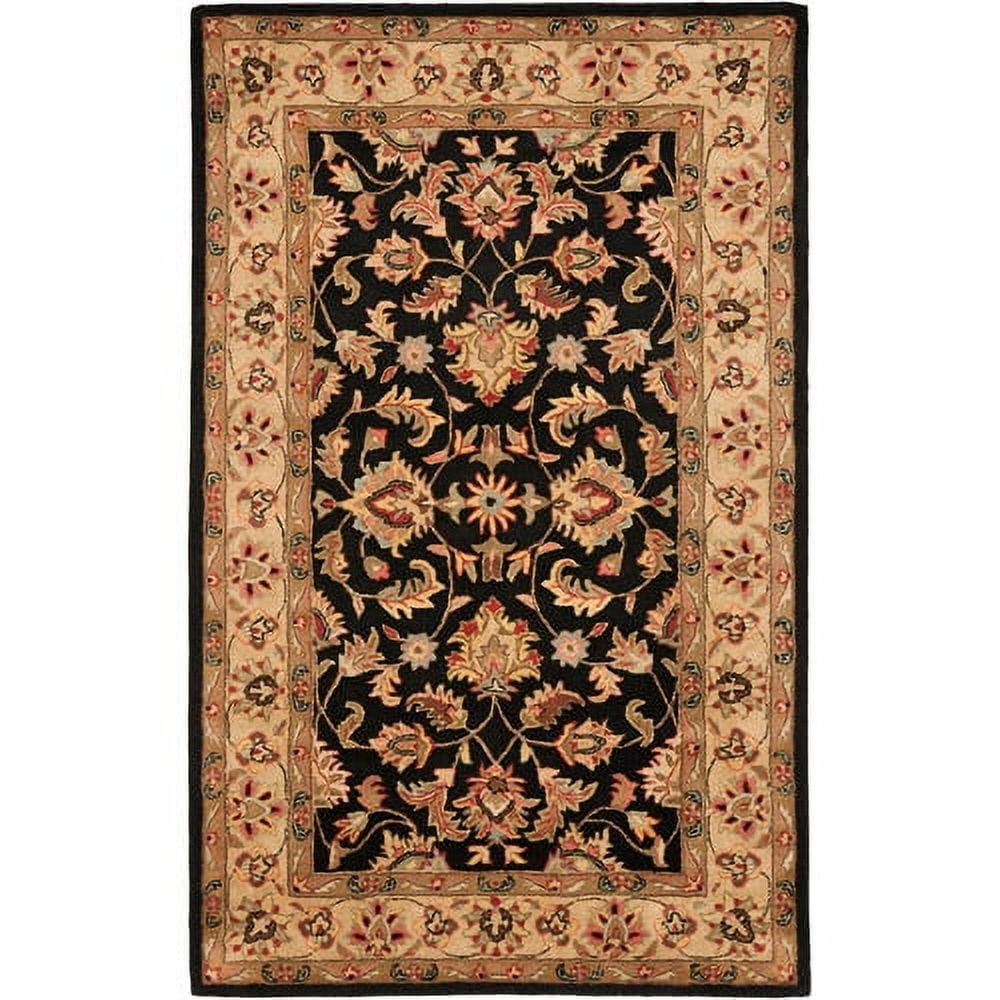 Heritage Black and Beige Hand-Tufted Wool Area Rug, 6' x 9'