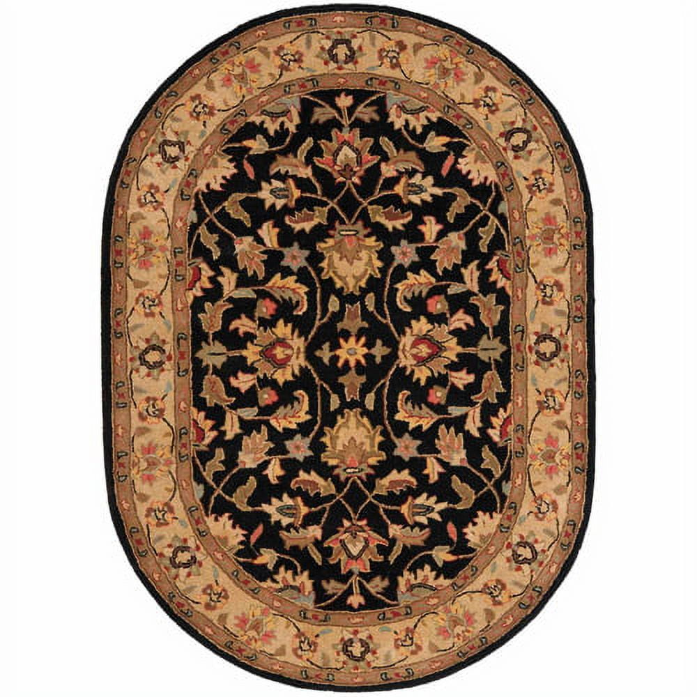 Heritage Black and Gold Hand-Tufted Wool Square Rug