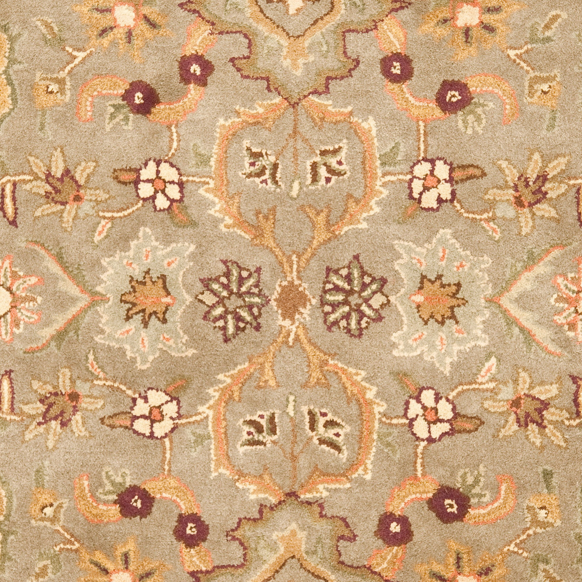 Handmade Ivory and Green Wool Tufted Oval Area Rug 4' x 6'