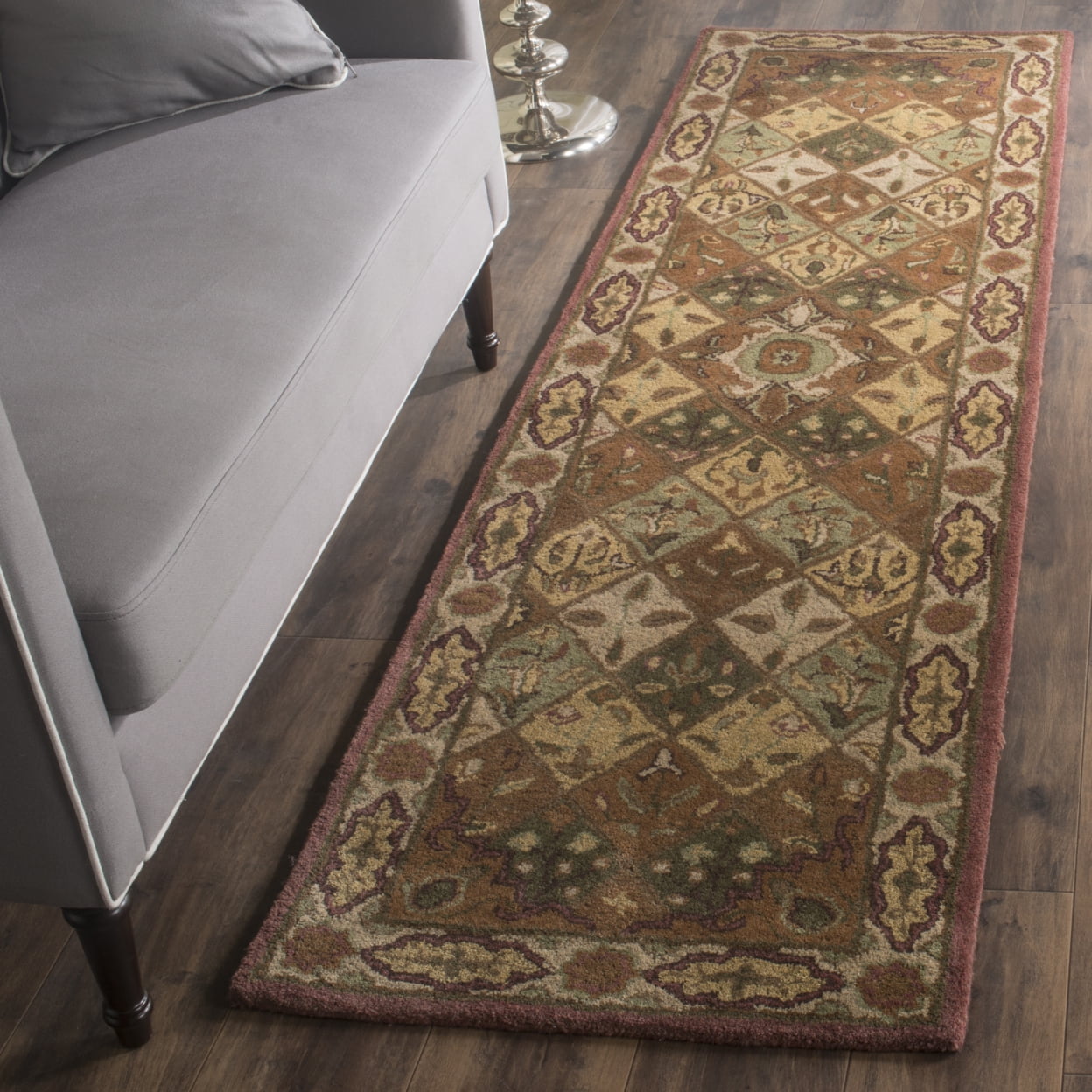 Ivory and Rust Hand-Tufted Wool Traditional Area Rug 2' x 3'
