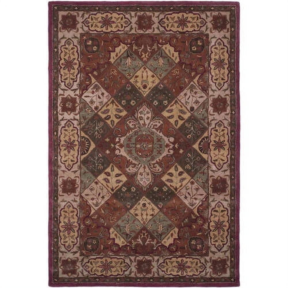 Ivory and Rust Hand-Tufted Wool Traditional Area Rug 2' x 3'