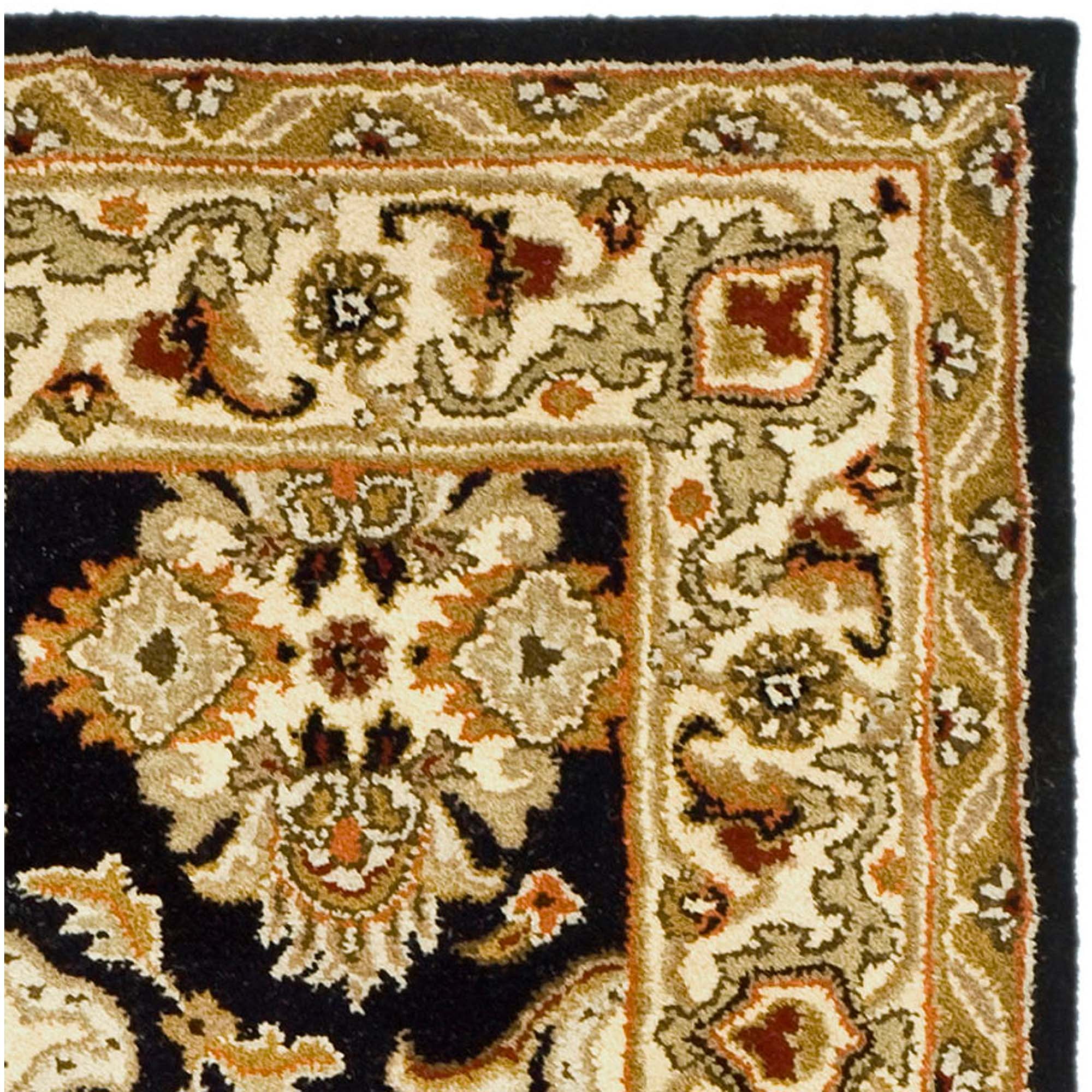 Elegant Heritage Black & Ivory Wool 4' x 6' Hand-Tufted Rug