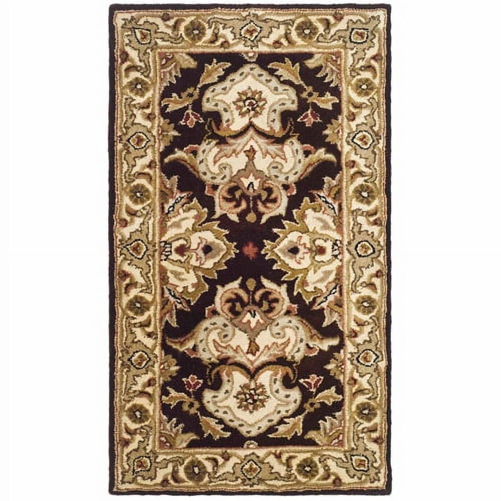 Espresso and Ivory Hand-Tufted Wool 2' x 3' Area Rug