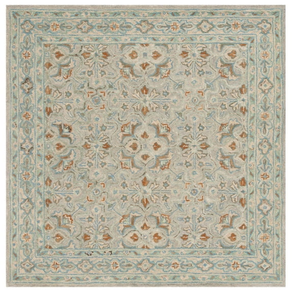 SAFAVIEH Heritage Braiden Oriental Area Rug, Green/Ivory, 8' x 8' Square