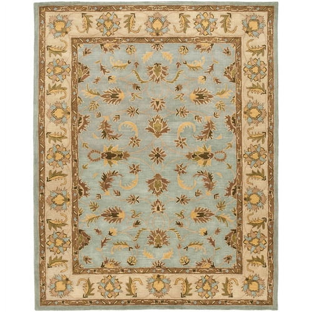 Hand-Tufted Light Blue Wool Reversible Area Rug