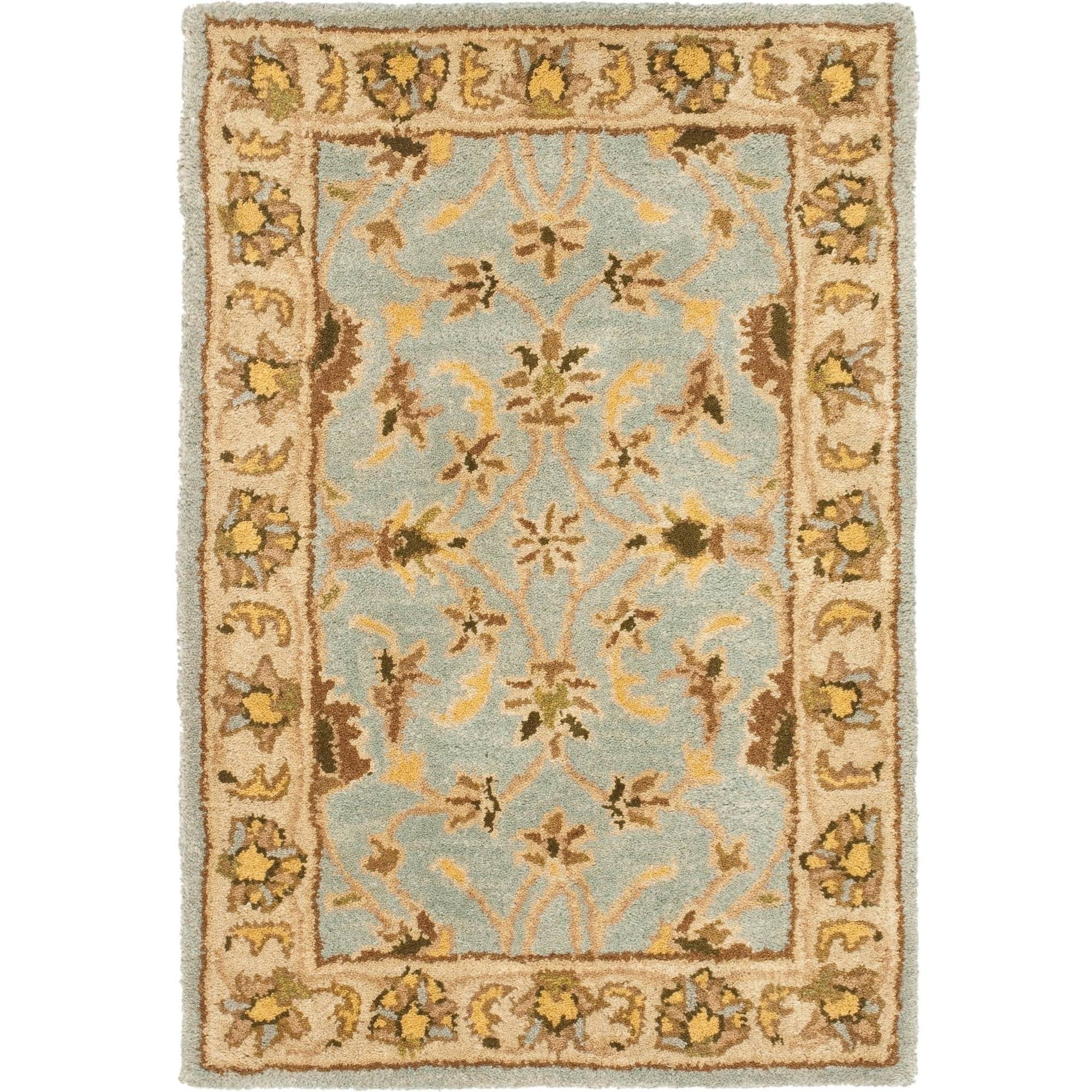 Heritage Light Blue and Beige Hand-Tufted Wool Area Rug 3' x 5'
