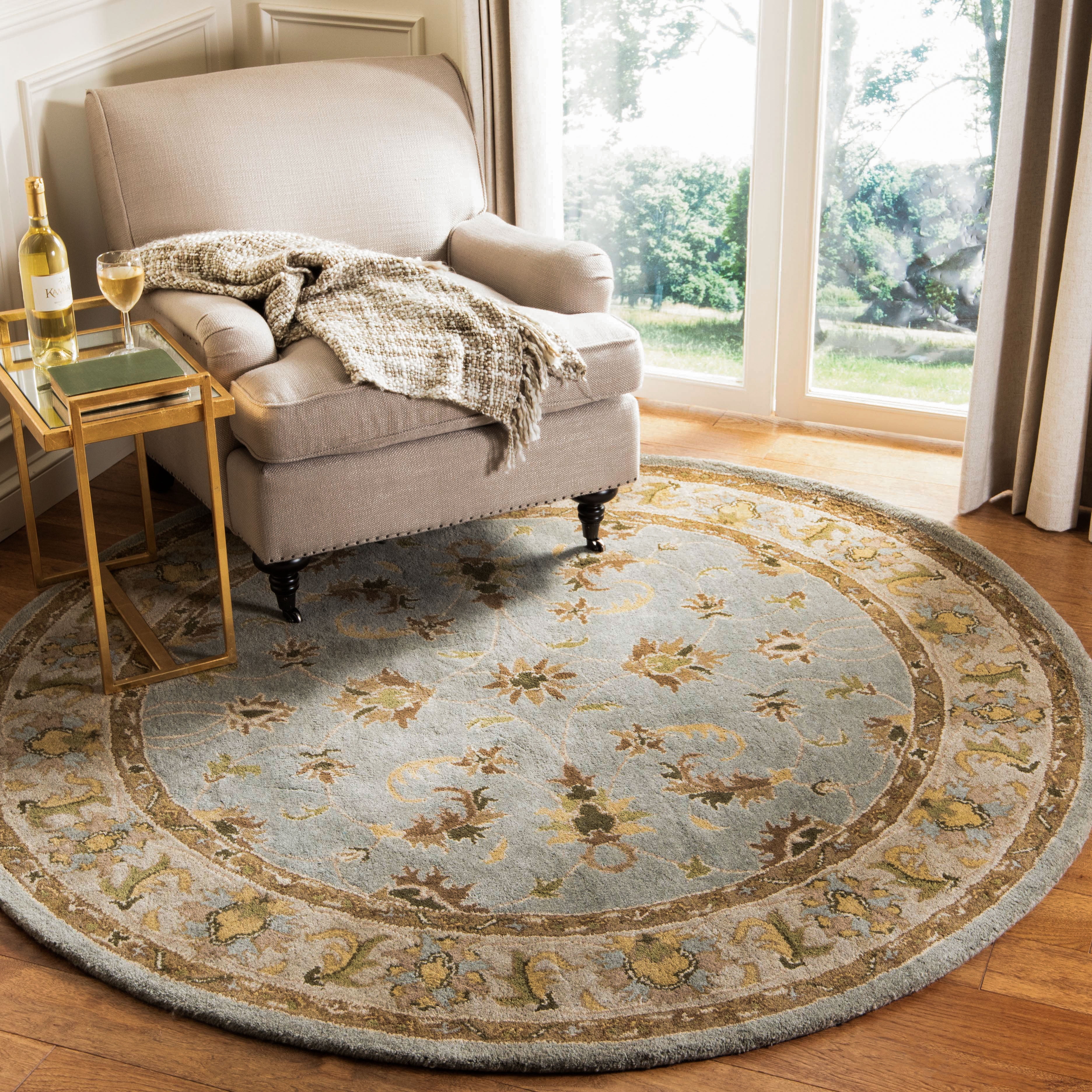 Safavieh Heritage Bruce Oriental Area Rug, Light Blue/Beige, 8' x 8' Round