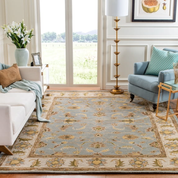 Safavieh Heritage Bruce Oriental Area Rug, Light Blue/Beige, 8' x 8' Square