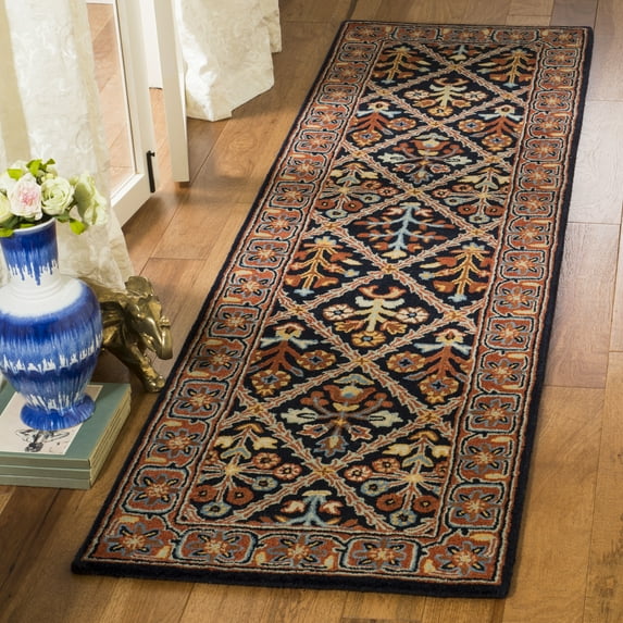 Safavieh Heritage Carmella Floral Wool Runner Rug, Navy/Red, 2'3" x 8'