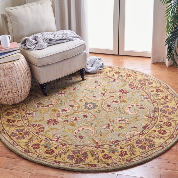 Safavieh Heritage Carrick Oriental Area Rug, Gray/Gold, 3'6" x 3'6" Round