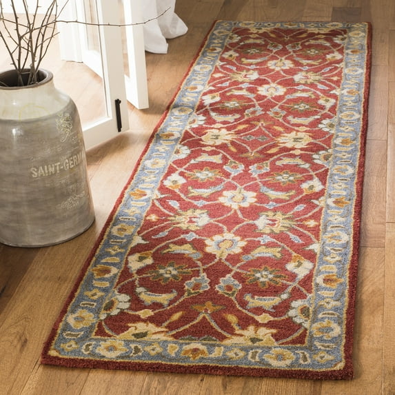 SAFAVIEH Heritage Chauncey Traditional Wool Runner Rug, Red/Blue, 2'3" x 6'
