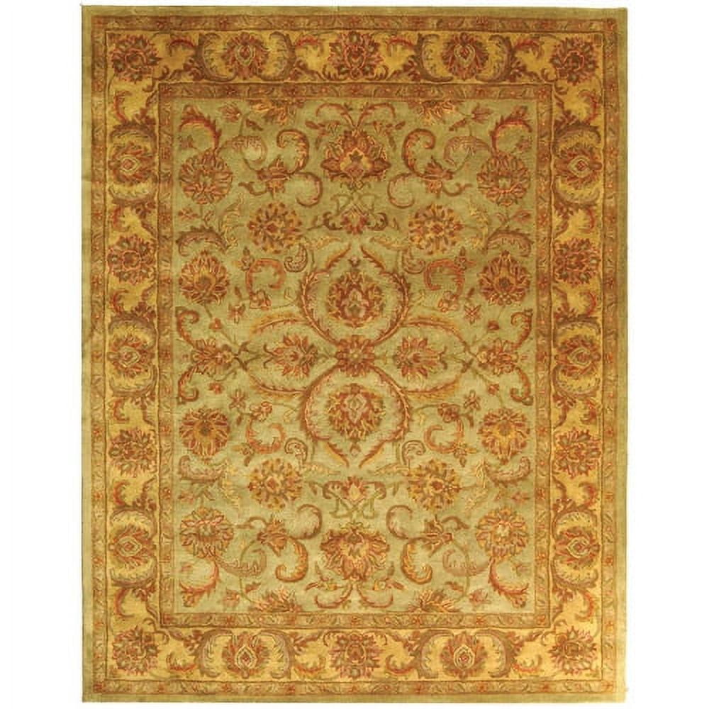 Heritage Green and Gold Hand-Tufted Wool Round Area Rug