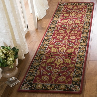 SAFAVIEH Heritage Clarisse Floral Wool Runner Rug, Red/Gold, 2'3" x 8'
