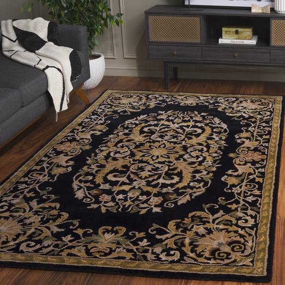 Safavieh Heritage Cleves Oriental Wool Area Rug, Black, 6' x 9'