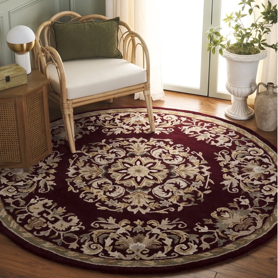Safavieh Heritage Cleves Oriental Wool Area Rug, Red, 6' x 6' Round