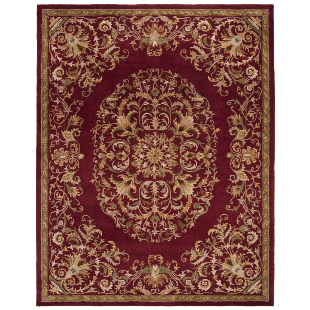 Heritage Red Hand-Tufted Wool Rectangular Area Rug