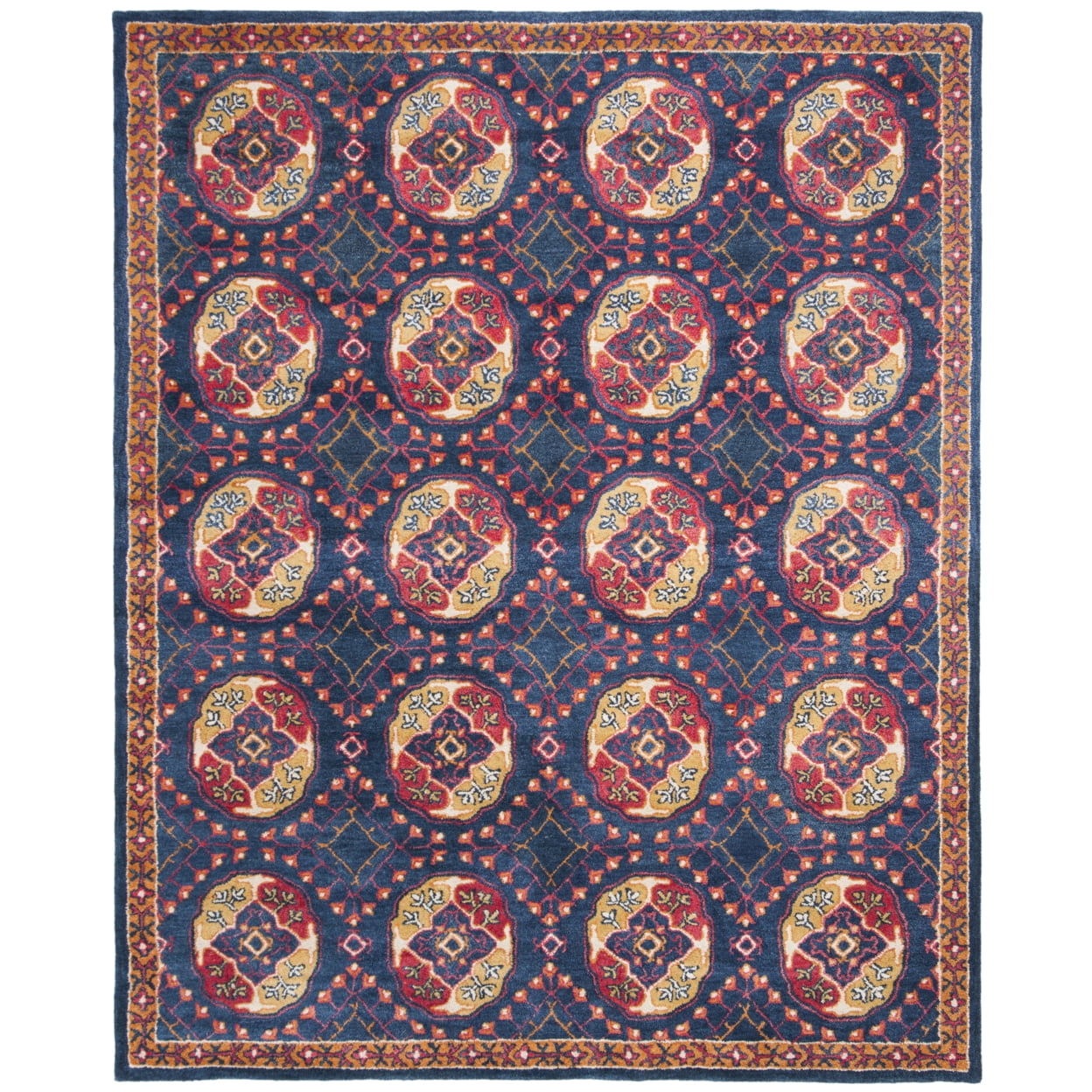 Elegant Heritage Red Wool 6' x 6' Square Hand-Tufted Area Rug