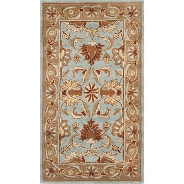SAFAVIEH Heritage Constantine Traditional Wool Area Rug, Blue/Beige, 2'3" x 4'