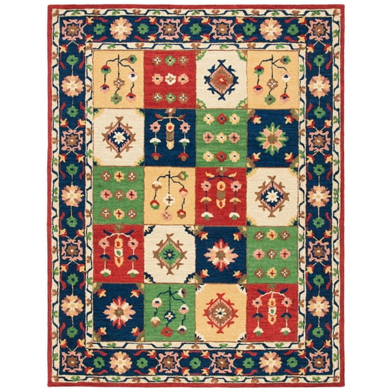 SAFAVIEH Heritage Cory Tribal Wool Area Rug, Green/Red, 6' x 9'