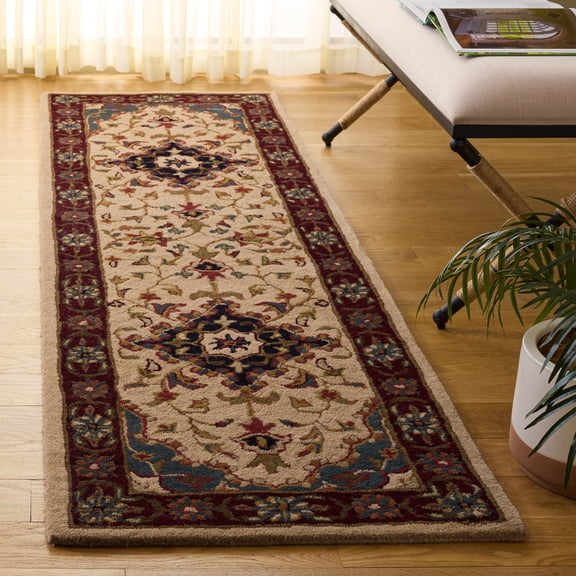 Safavieh Heritage Cromwell Oriental Wool Runner Rug, Ivory/Red, 2'3" x 12'