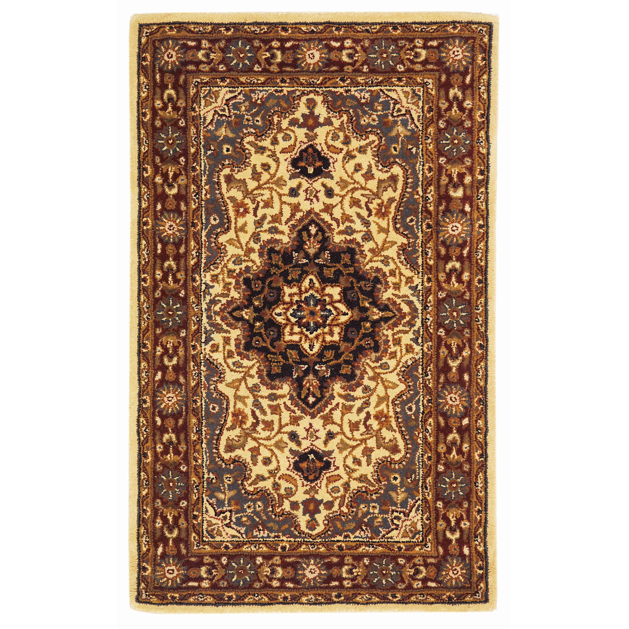 Elegant Heritage Ivory/Red Hand-Tufted Wool Rug, 4' x 6'
